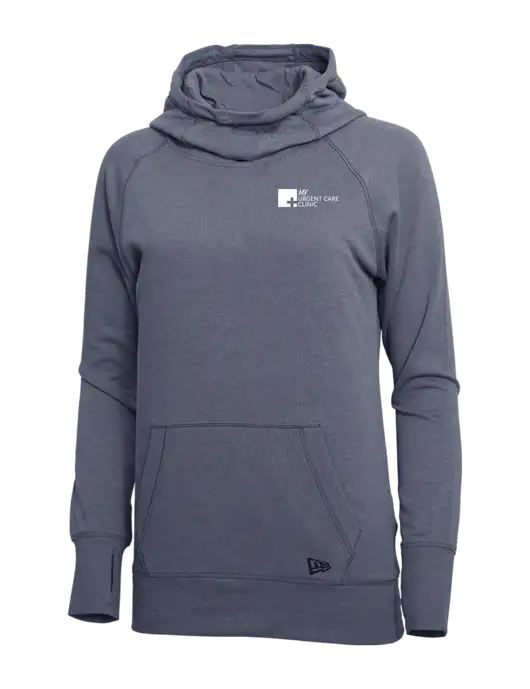 New Era True Navy Heather Womens Tri-Blend Fleece Pullover Hoodie w/My Urgent Care Logo