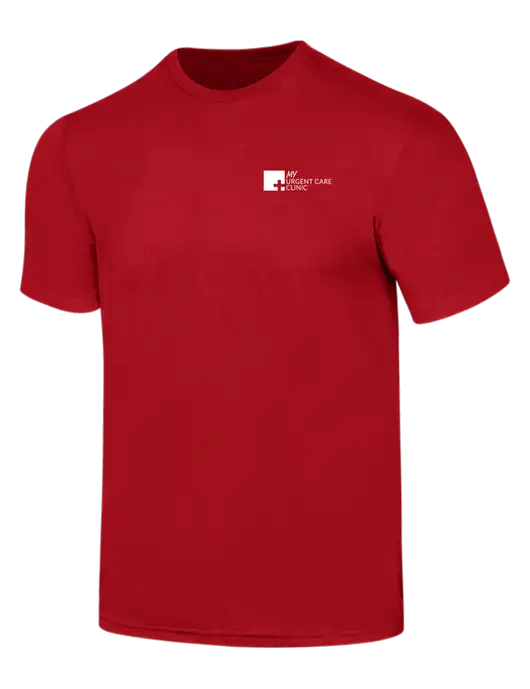 Simply Soft Red 4.5oz  Poly/Combed Ring Spun Cotton T-Shirt w/My Urgent Care Logo