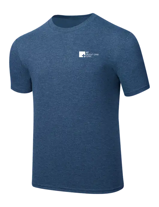 Simply Soft Heathered Navy 4.5oz  Poly/Combed Ring Spun Cotton T-Shirt w/My Urgent Care Logo