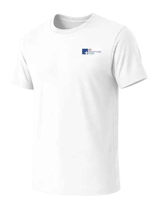 BELLA+CANVAS White Blend CVC Short Sleeve Tee w/My Urgent Care Logo