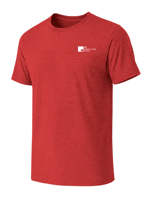 BELLA+CANVAS Heather Red CVC Short Sleeve Tee w/My Urgent Care Logo