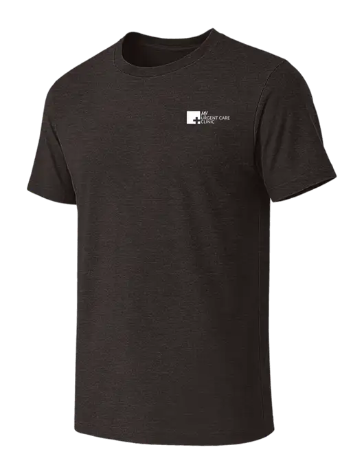BELLA+CANVAS Dark Grey Heather CVC Short Sleeve Tee w/My Urgent Care Logo