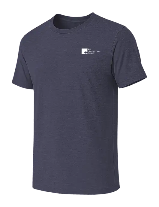 BELLA+CANVAS Heather Navy CVC Short Sleeve Tee w/My Urgent Care Logo