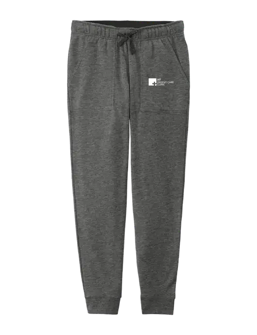 Womens Posicharge Tri-blend Wicking Dark Grey Heather Triad Solid Fleece Jogger w/My Urgent Care Logo