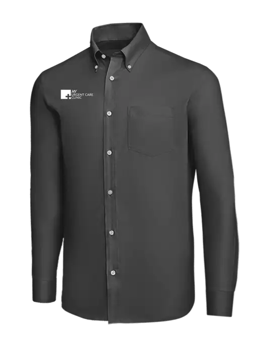 Brooks Brothers Dark Grey Wrinkle-Free Stretch Nailhead Shirt w/My Urgent Care Logo
