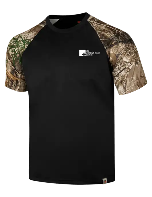 Russell Outdoors Black/Realtree Edge Camo Colorblock Performance T-Shirt w/My Urgent Care Logo