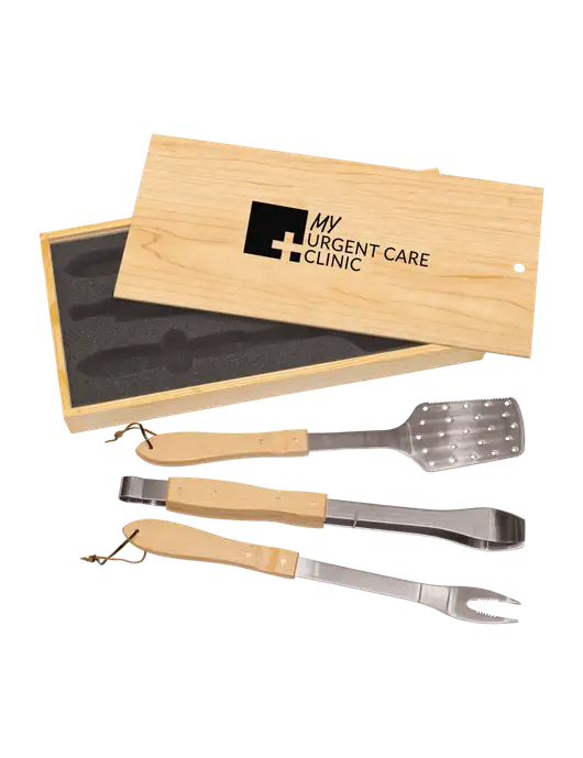 Wood BBQ Gift Set w/My Urgent Care Logo