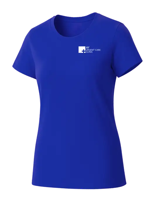Womens Seriously Soft Royal T-Shirt w/My Urgent Care Logo