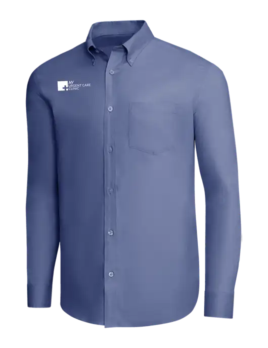 Brooks Brothers Light Navy Wrinkle-Free Stretch Pinpoint Shirt w/My Urgent Care Logo