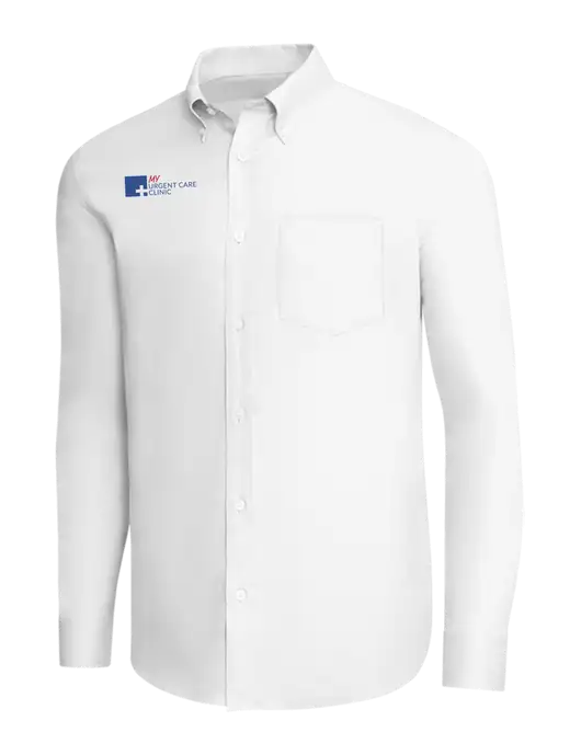 Brooks Brothers White Wrinkle-Free Stretch Pinpoint Shirt w/My Urgent Care Logo