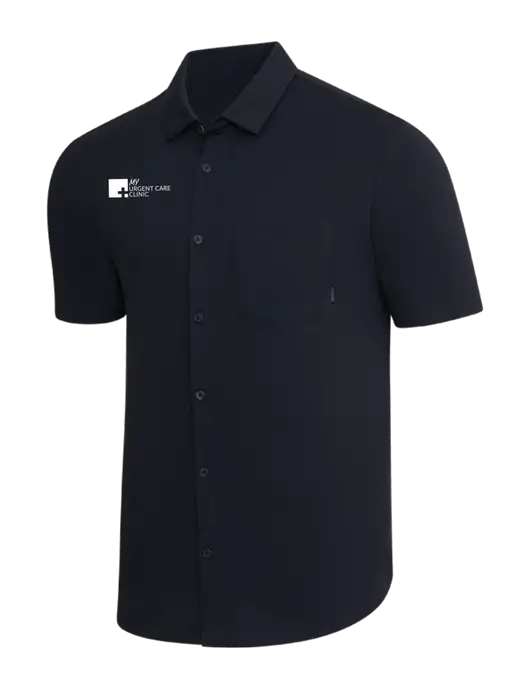 OGIO Black Extend Short Sleeve Button Up Shirt w/My Urgent Care Logo