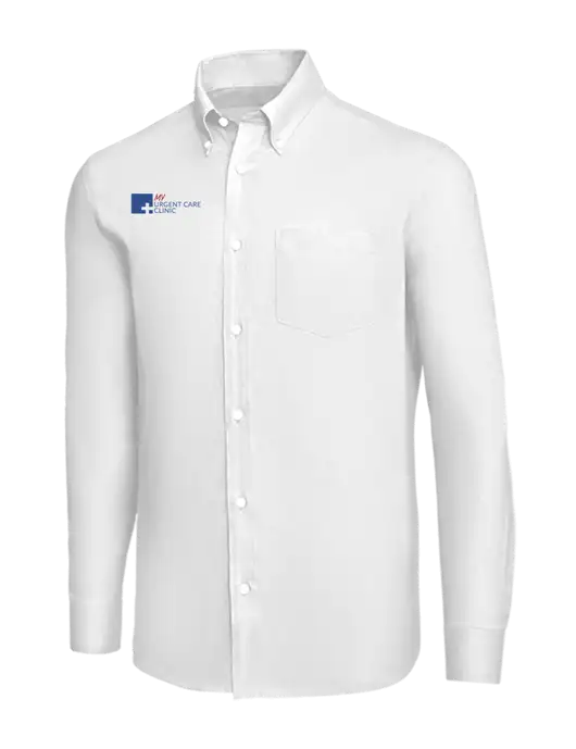 Brooks Brothers White Wrinkle-Free Stretch Nailhead Shirt w/My Urgent Care Logo