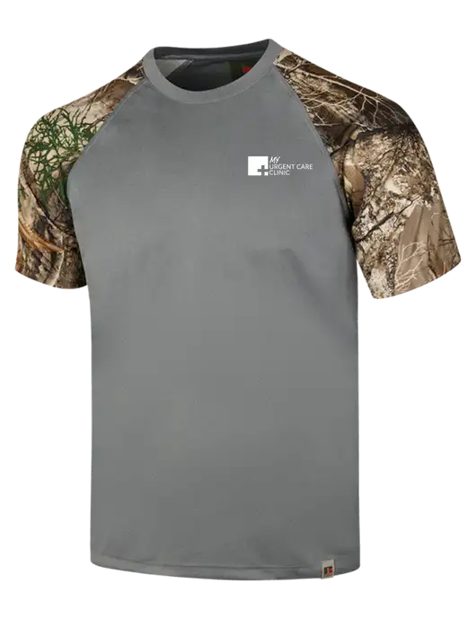 Russell Outdoors Medium Grey/Realtree Edge Camo Colorblock Performance T-Shirt w/My Urgent Care Logo