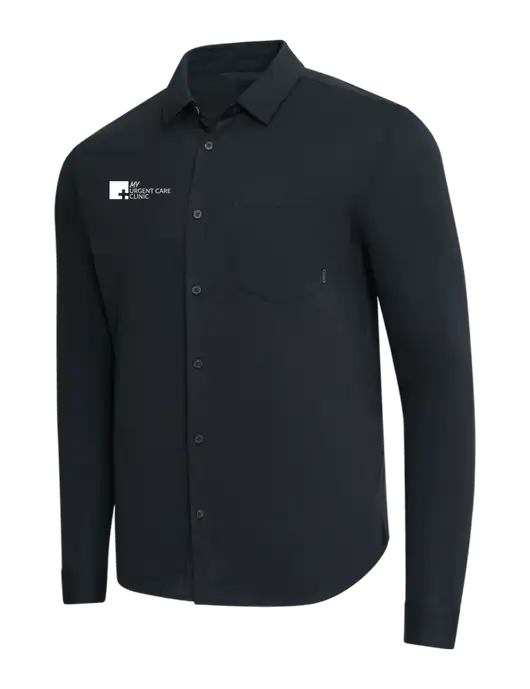 OGIO Black Extend Long Sleeve Button Up Shirt w/My Urgent Care Logo