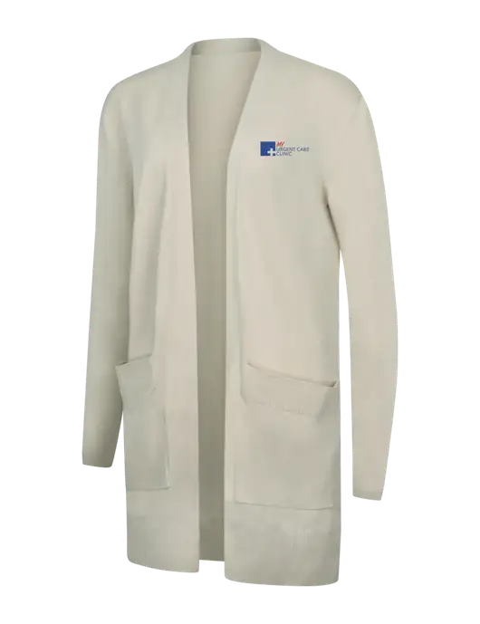 Mercer+Mettle Womens Ivory Open Front Cardigan Sweater w/My Urgent Care Logo