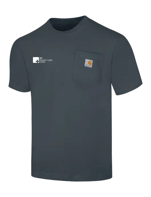 Carhartt Workwear Dark Slate Blue Pocket Short Sleeve T-Shirt w/My Urgent Care Logo