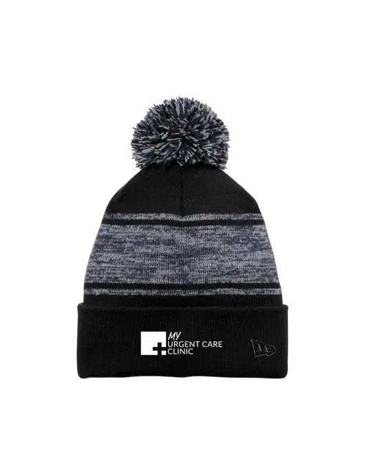 New Era Black/Navy Knit Chilled Pom Beanie w/My Urgent Care Logo