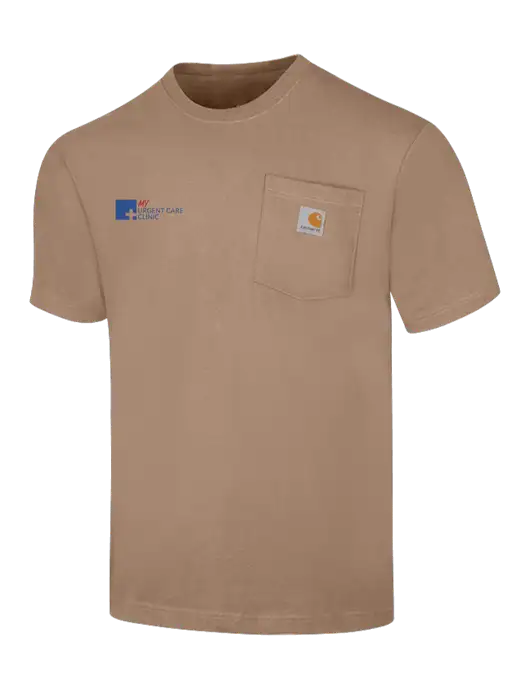 Carhartt Workwear Dark Tan Pocket Short Sleeve T-Shirt w/My Urgent Care Logo