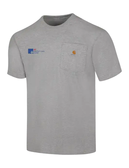 Carhartt Workwear Light Grey Heather Pocket Short Sleeve T-Shirt w/My Urgent Care Logo