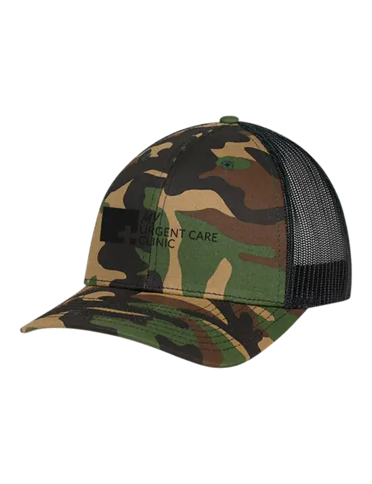 Richardson Adjustable Snapback Original 112P Trucker Cap Army Camo/Black  w/My Urgent Care Logo