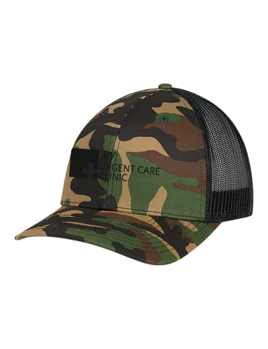 Richardson Adjustable Snapback Original 112P Trucker Cap Army Camo/Black  w/My Urgent Care Logo