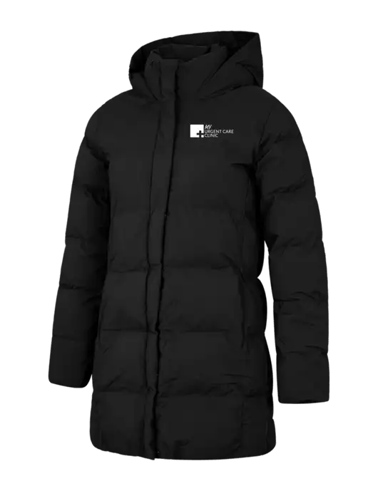 Mercer+Mettle Womens Deep Black Puffy Parka  w/My Urgent Care Logo