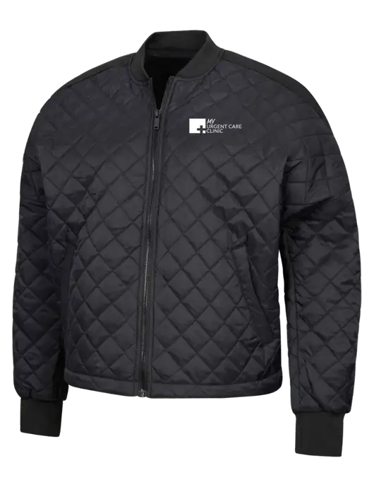 Mercer+Mettle Black Womens Boxy Quilted Jacket w/My Urgent Care Logo