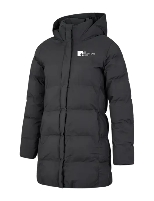 Mercer+Mettle Womens Dark Grey Puffy Parka  w/My Urgent Care Logo