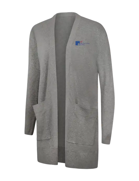 Mercer+Mettle Womens Light Grey Heather Open Front Cardigan Sweater w/My Urgent Care Logo