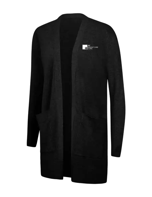 Mercer+Mettle Womens Black Open Front Cardigan Sweater w/My Urgent Care Logo