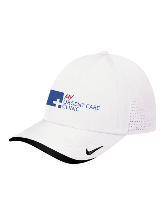 Nike White/Black Dri-FIT Perforated Performance Cap w/My Urgent Care Logo