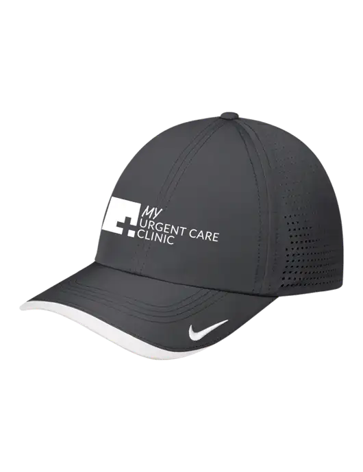 Nike Dark Grey/White Dri-FIT Perforated Performance Cap w/My Urgent Care Logo