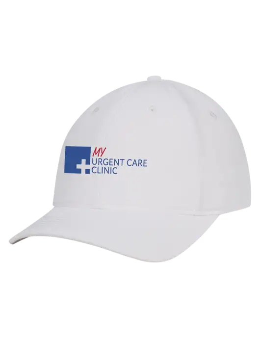 White Nylon Twill Performance Cap w/My Urgent Care Logo