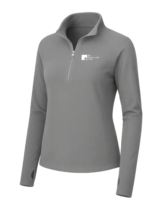 Womens Medium Grey Microfleece 1/2 Zip Pullover w/My Urgent Care Logo
