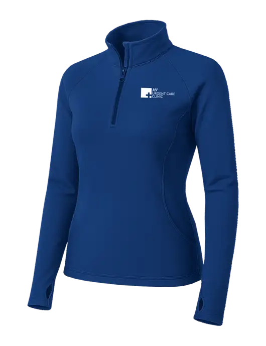 Dark Royal Womens Sport Wick Stretch 1/4 Zip Pullover w/My Urgent Care Logo