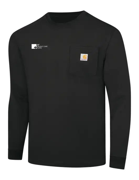 Carhartt Black Workwear Pocket Long Sleeve T-Shirt w/My Urgent Care Logo