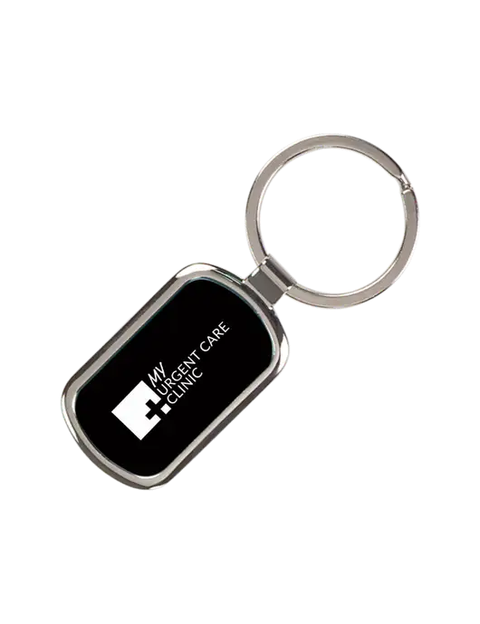 Black Laserable Rectangle Keychain w/My Urgent Care Logo
