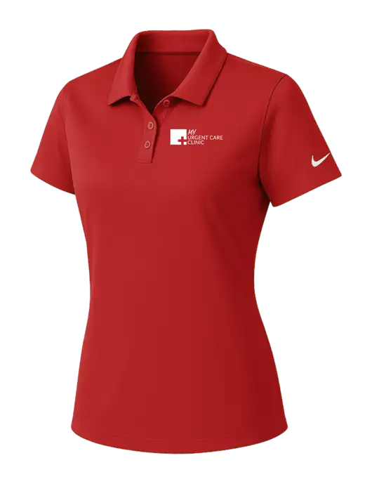 Nike Womens Red Dry Essential Solid Polo w/My Urgent Care Logo