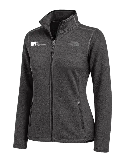 The North Face Womens Dark Grey Heather Skyline Full-Zip Fleece Jacket w/My Urgent Care Logo