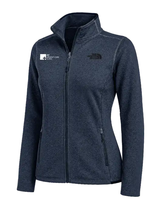 The North Face Womens Navy Heather Skyline Full-Zip Fleece Jacket w/My Urgent Care Logo