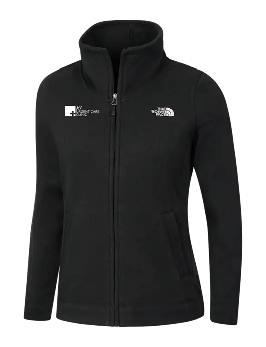 North Face Womens Black Heather Sweater Fleece Jacket w/My Urgent Care Logo