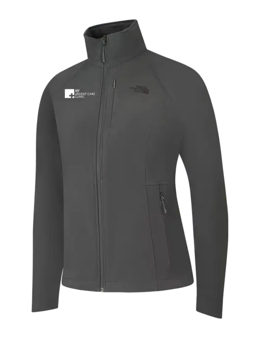 North Face Womens Medium Grey Apex Barrier Soft Shell Jacket  w/My Urgent Care Logo