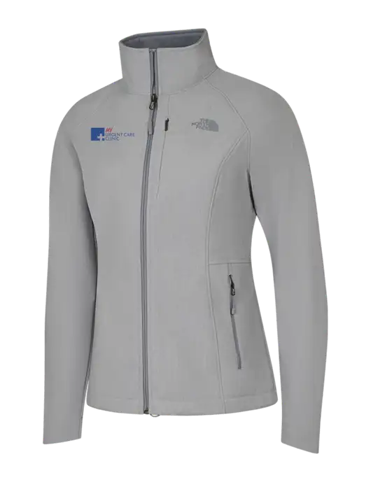 North Face Womens Light Grey Heather Apex Barrier Soft Shell Jacket  w/My Urgent Care Logo