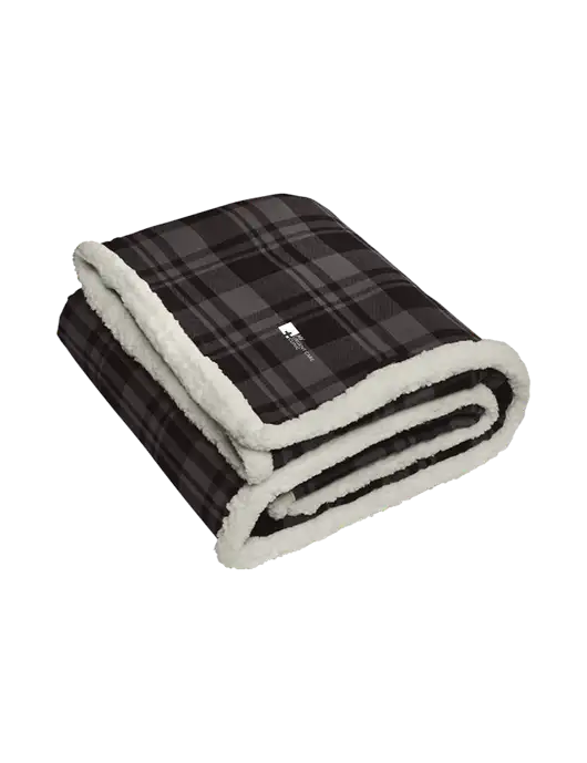Charcoal/Medium Grey Flannel  Sherpa Blanket w/My Urgent Care Logo
