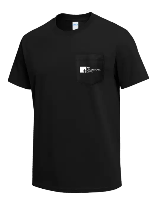 Black Heavyweight 6.1 oz Pocket T-Shirt w/My Urgent Care Logo