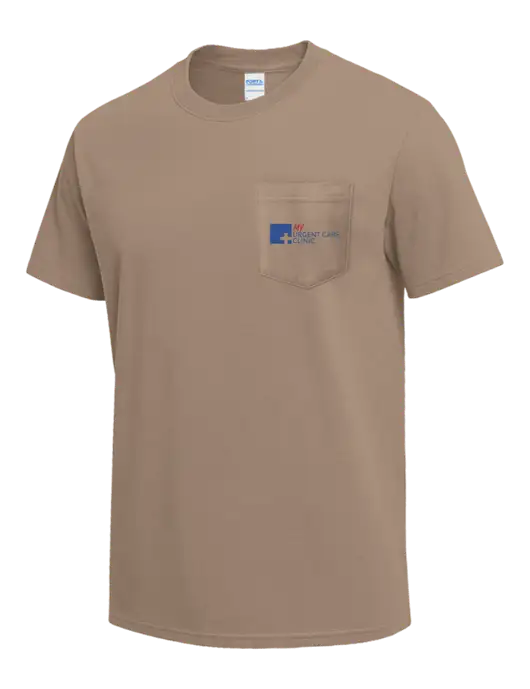 Dark Tan Heavyweight 6.1 oz Pocket T-Shirt w/My Urgent Care Logo