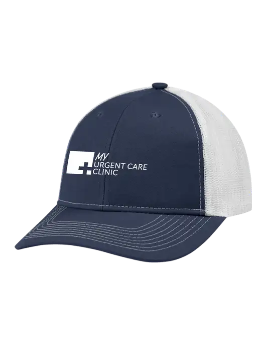 Snapback Ponytail Trucker Cap Navy w/White Mesh w/My Urgent Care Logo