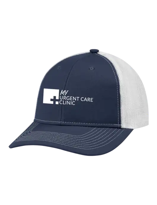 Snapback Ponytail Trucker Cap Navy w/White Mesh w/My Urgent Care Logo