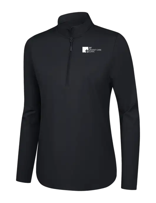  Womens Black C-FREE Double Knit 1/4-Zip w/My Urgent Care Logo