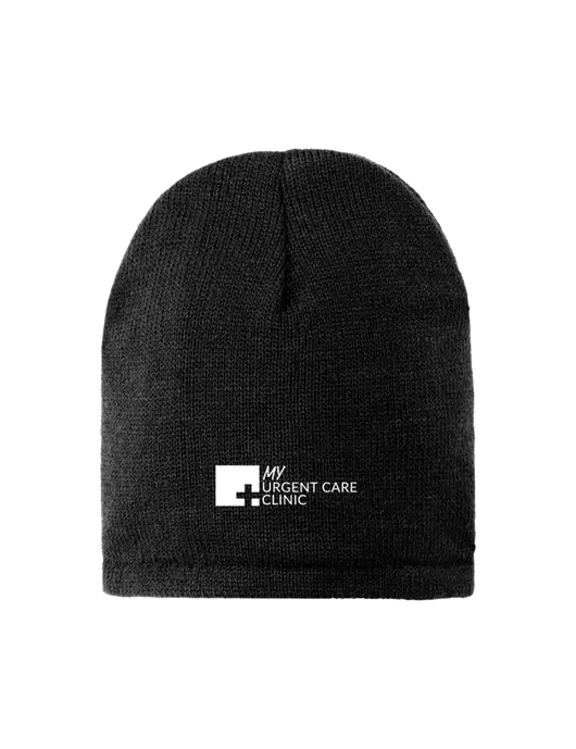 Black Fleece-Lined Beanie Cap w/My Urgent Care Logo